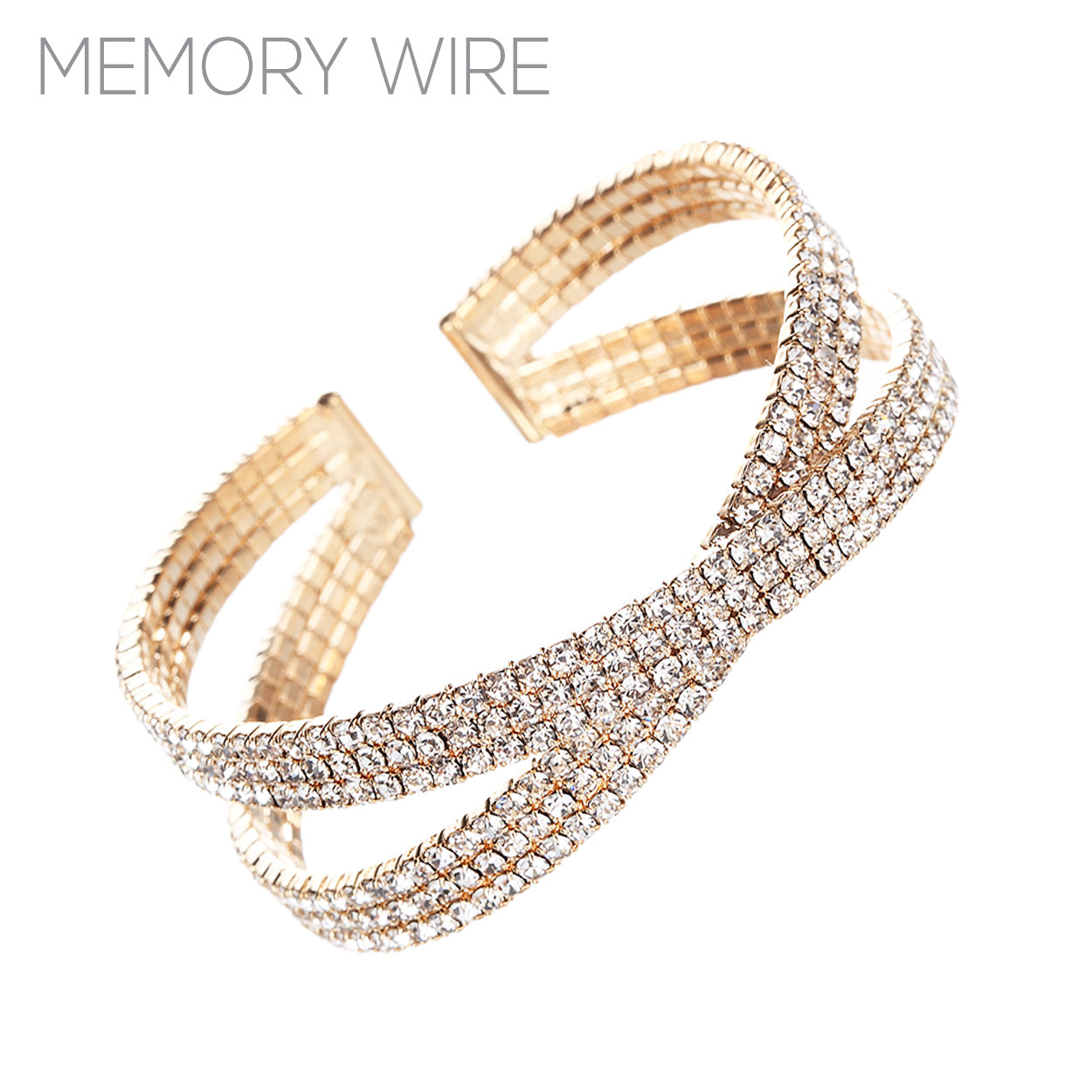 Criss Cross rhinestone cuff