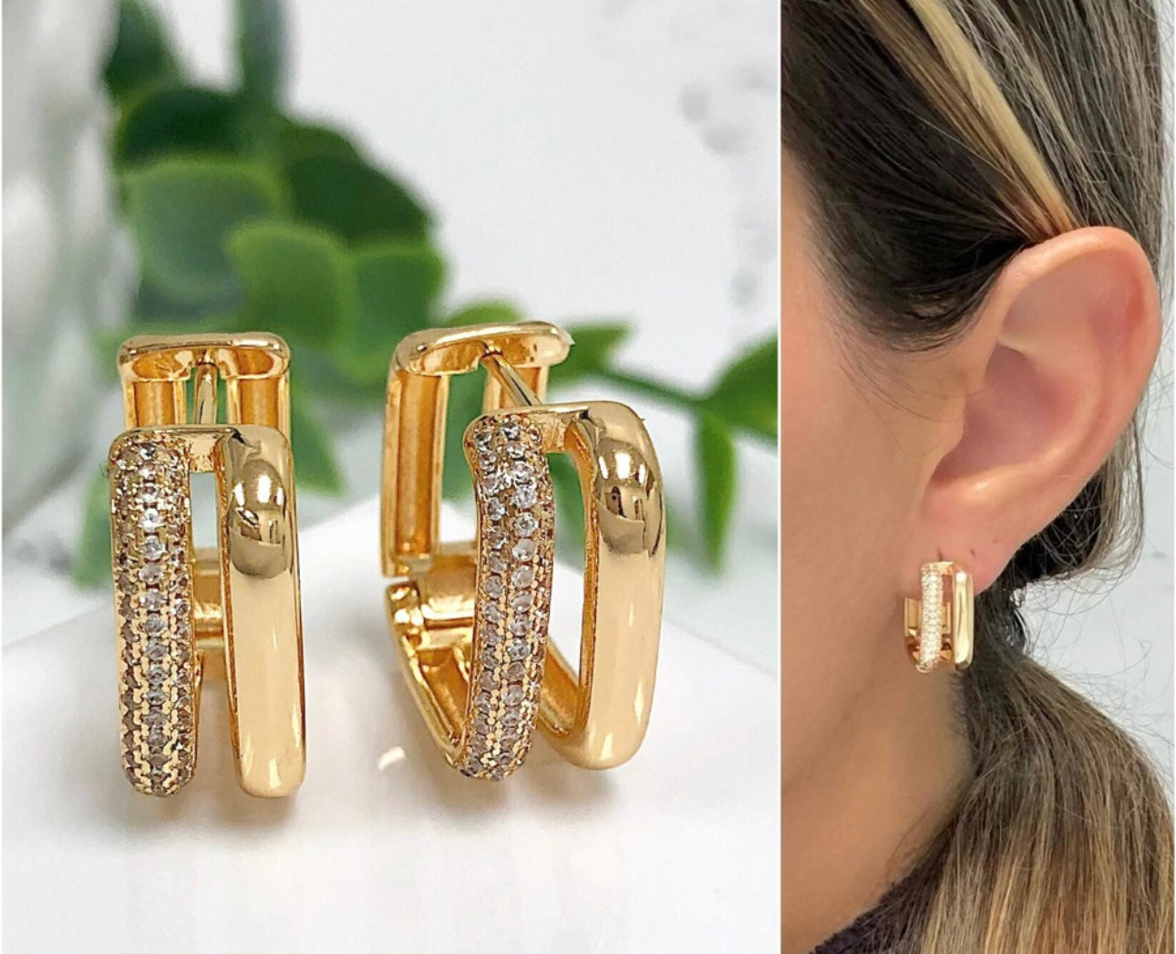 Squared cz hoop