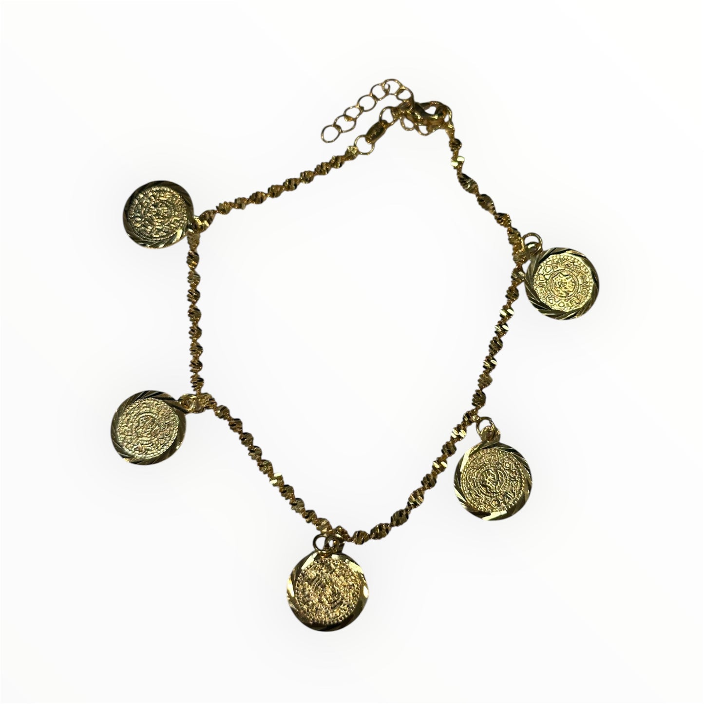 Coin charm bracelet
