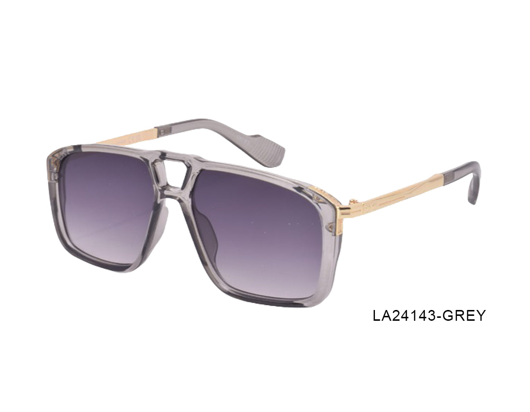 Luxury Oversized Square Sunglasses – Grey & Gold | LA24143
