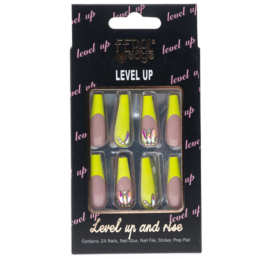 Neon yellow french press ons