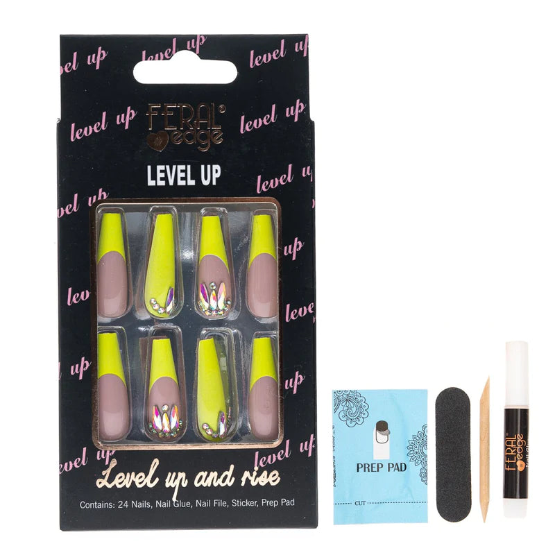 Neon yellow french press ons