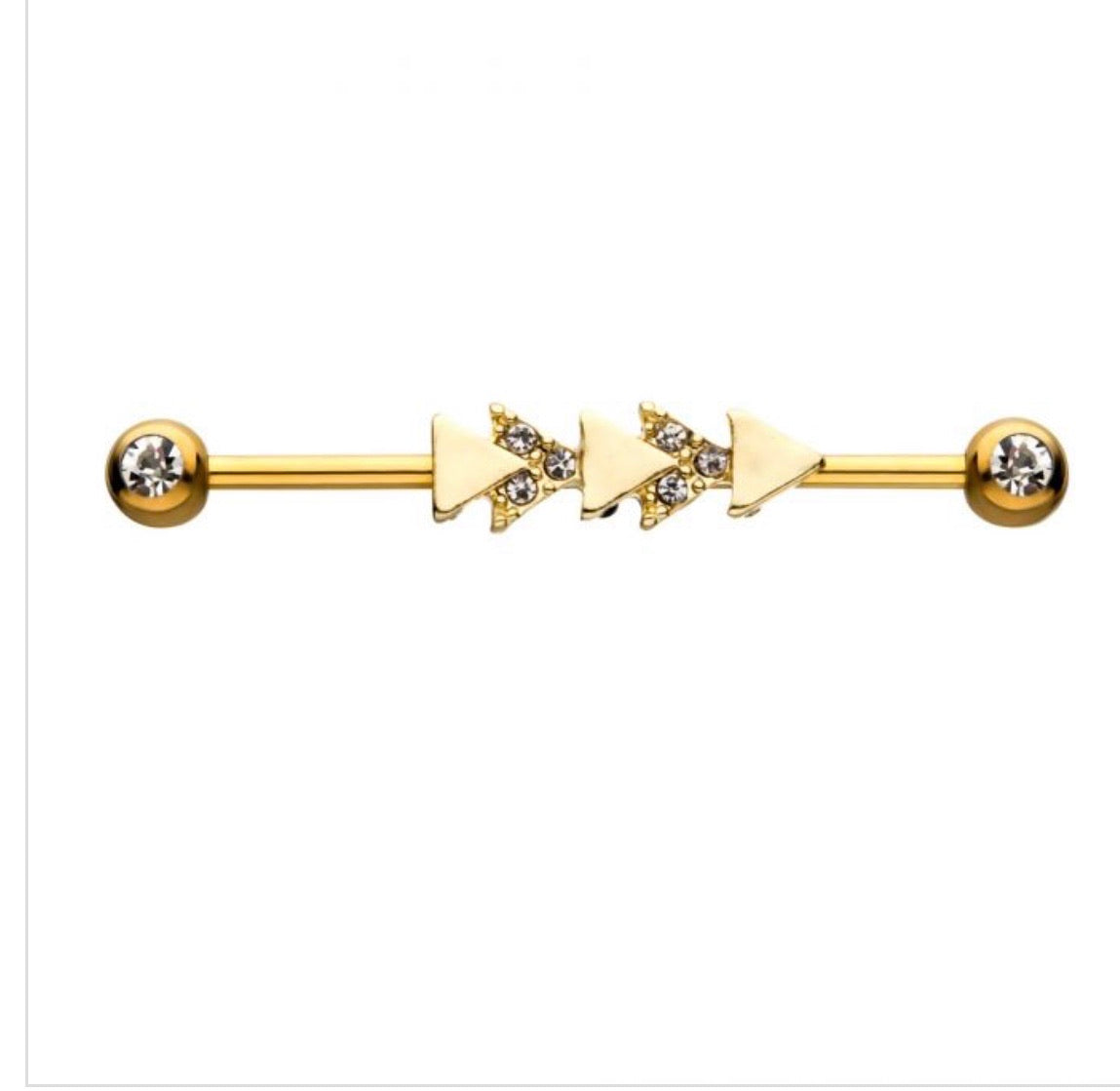Industrial bar with CZ sun - Monique Fashion Accessories