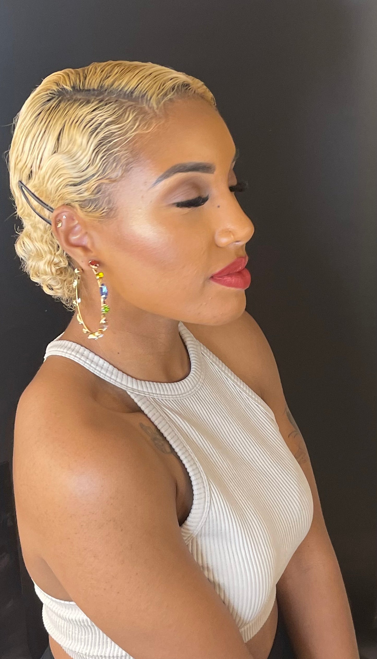 Jeweled hoop 2 - Monique Fashion Accessories