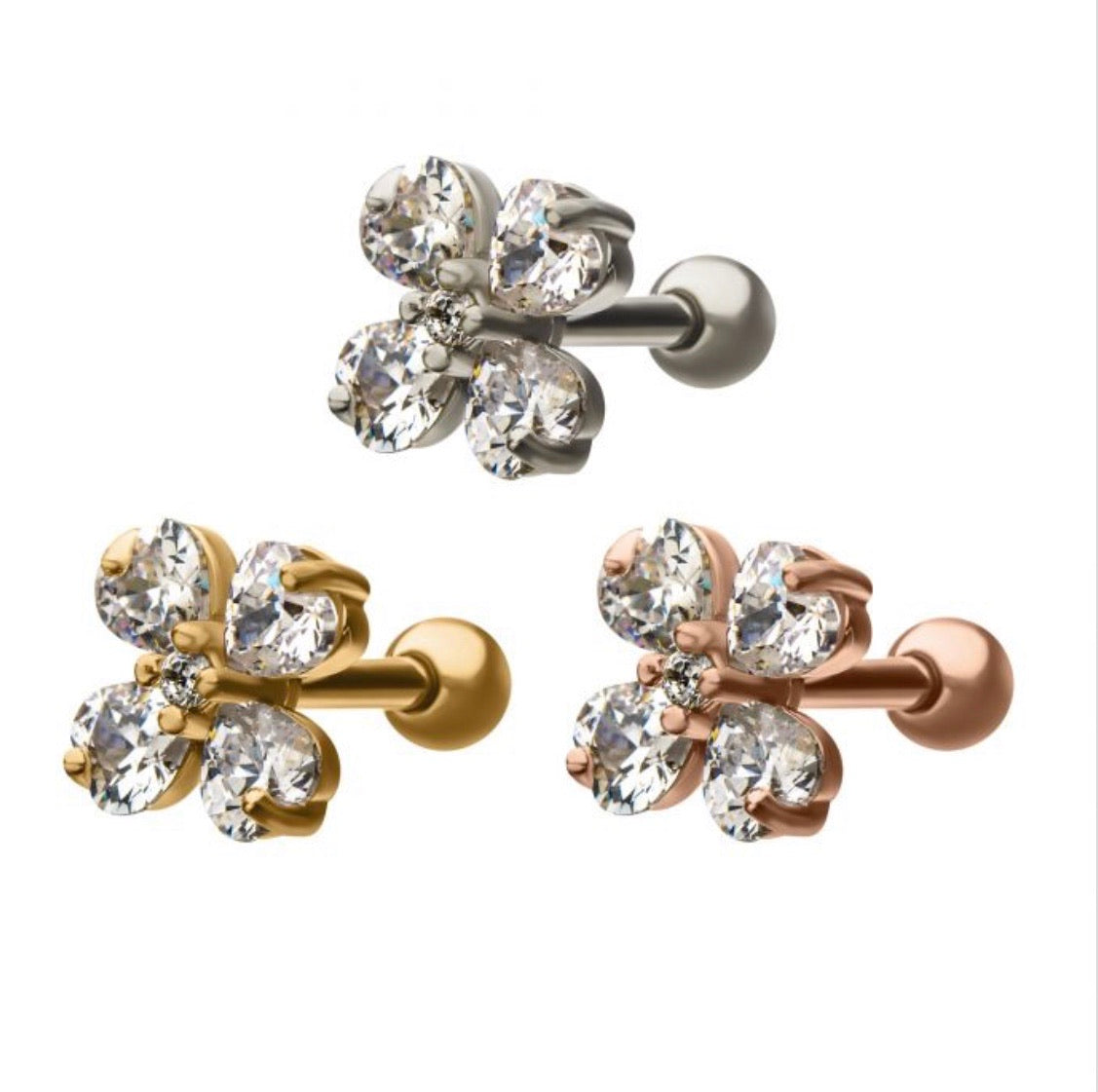 Little flower cartilage barbell - Monique Fashion Accessories