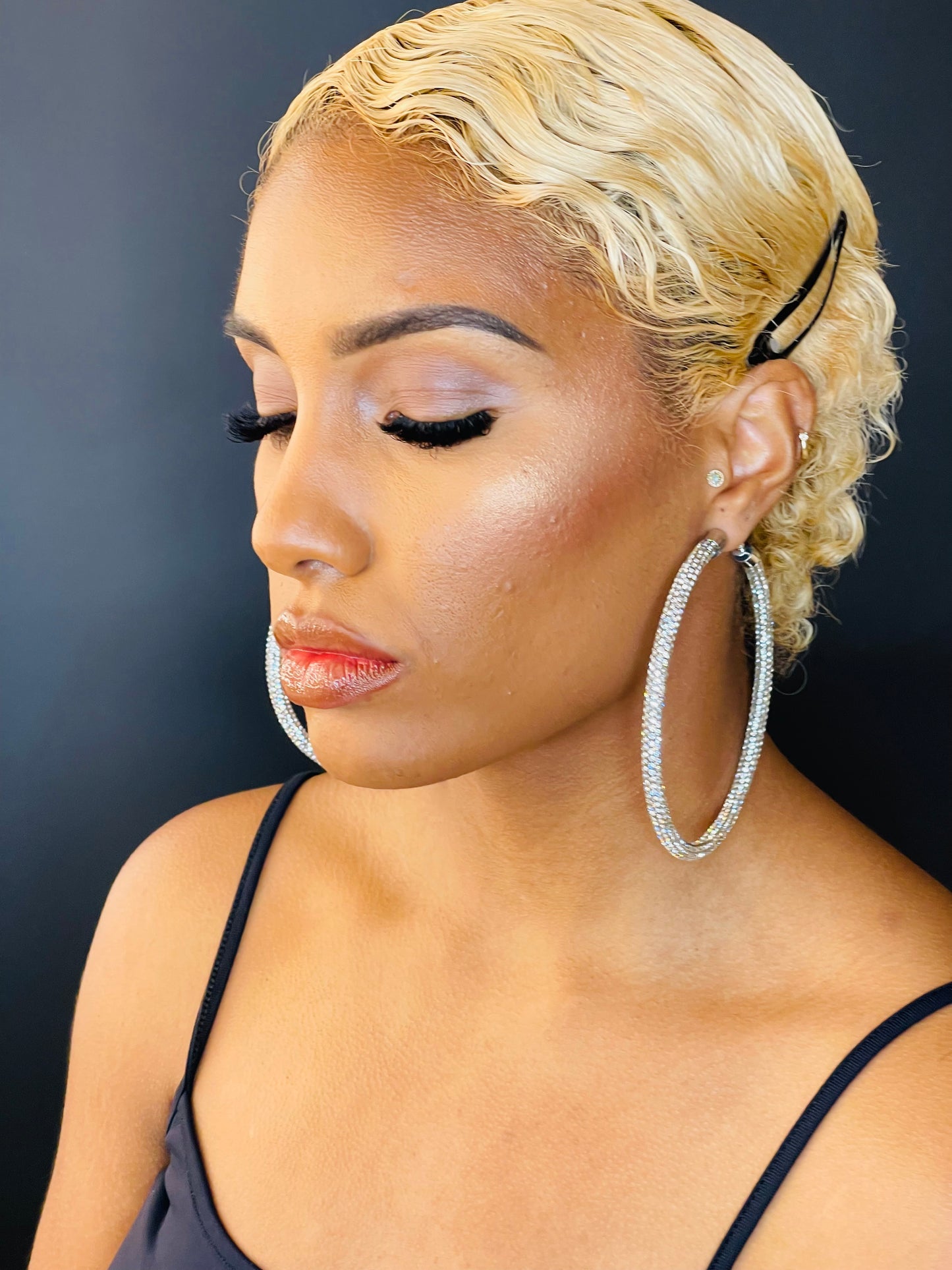 XL rhinestone hoop - Monique Fashion Accessories