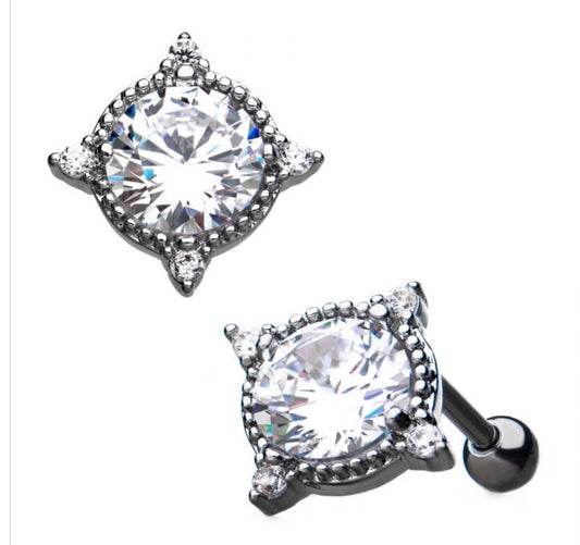 Round clear cartilage barbells - Monique Fashion Accessories