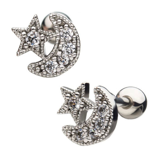 Star & moon cartilage - Monique Fashion Accessories