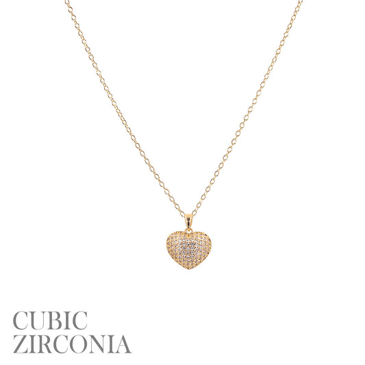 Rhinestone heart pendant necklace