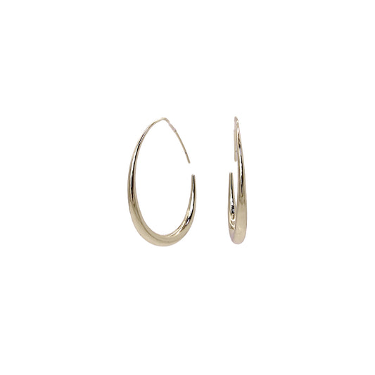 Gold drop hoop earring