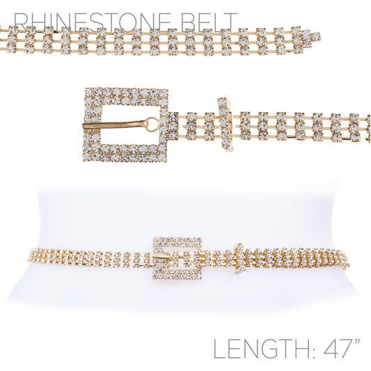 Rhinestone buckle belt
