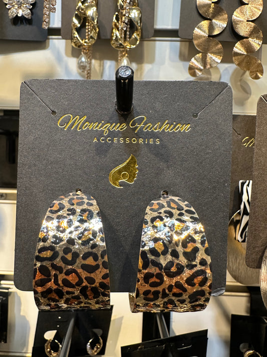 Chunky cheetah hoops