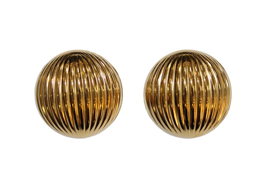 Pair of gold spherical earrings 