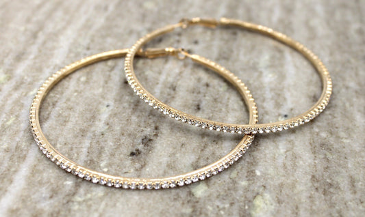 Large Rhinestone Hoops - Monique Fashion Accessories