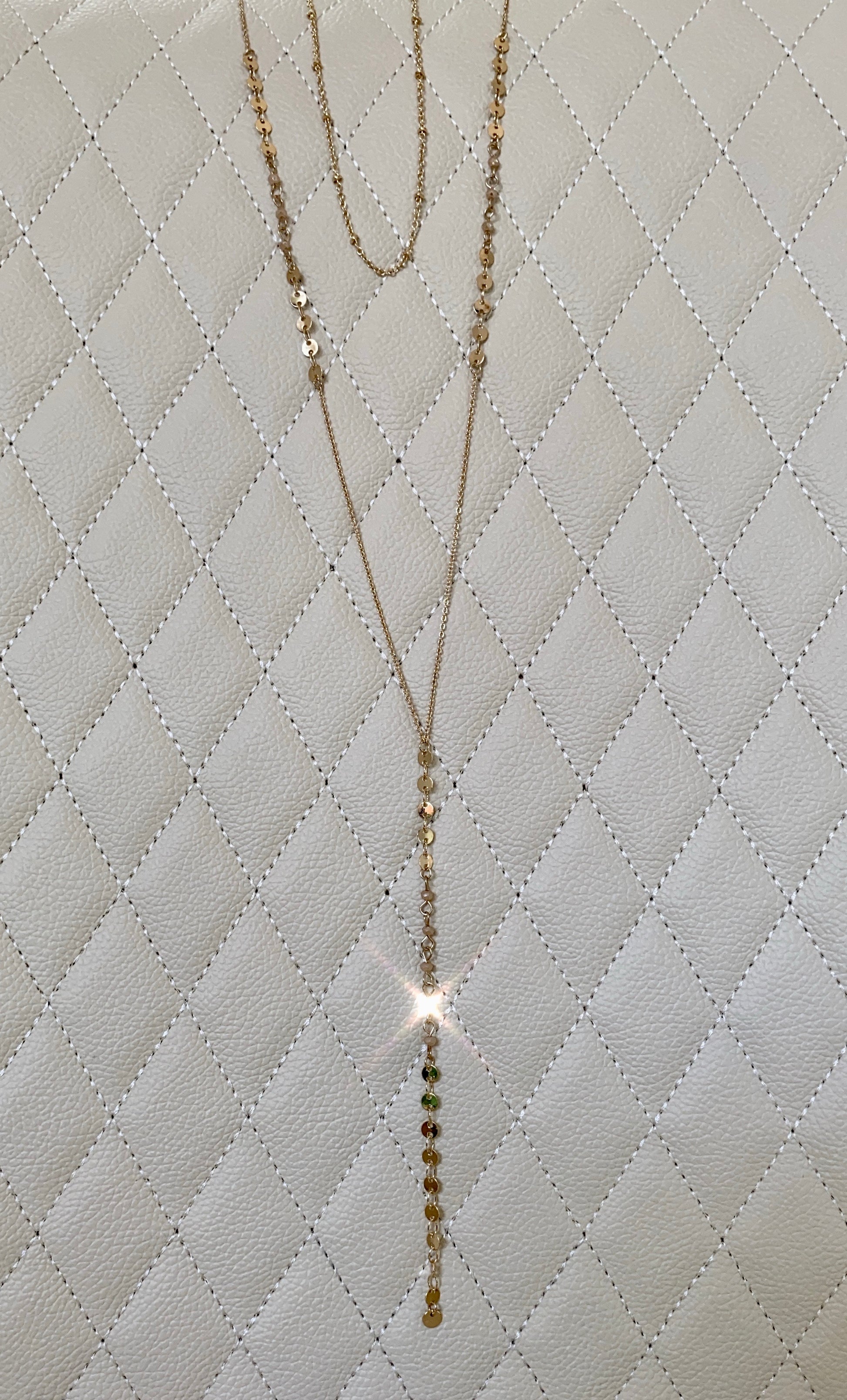 Long layered gold simple necklace - Monique Fashion Accessories
