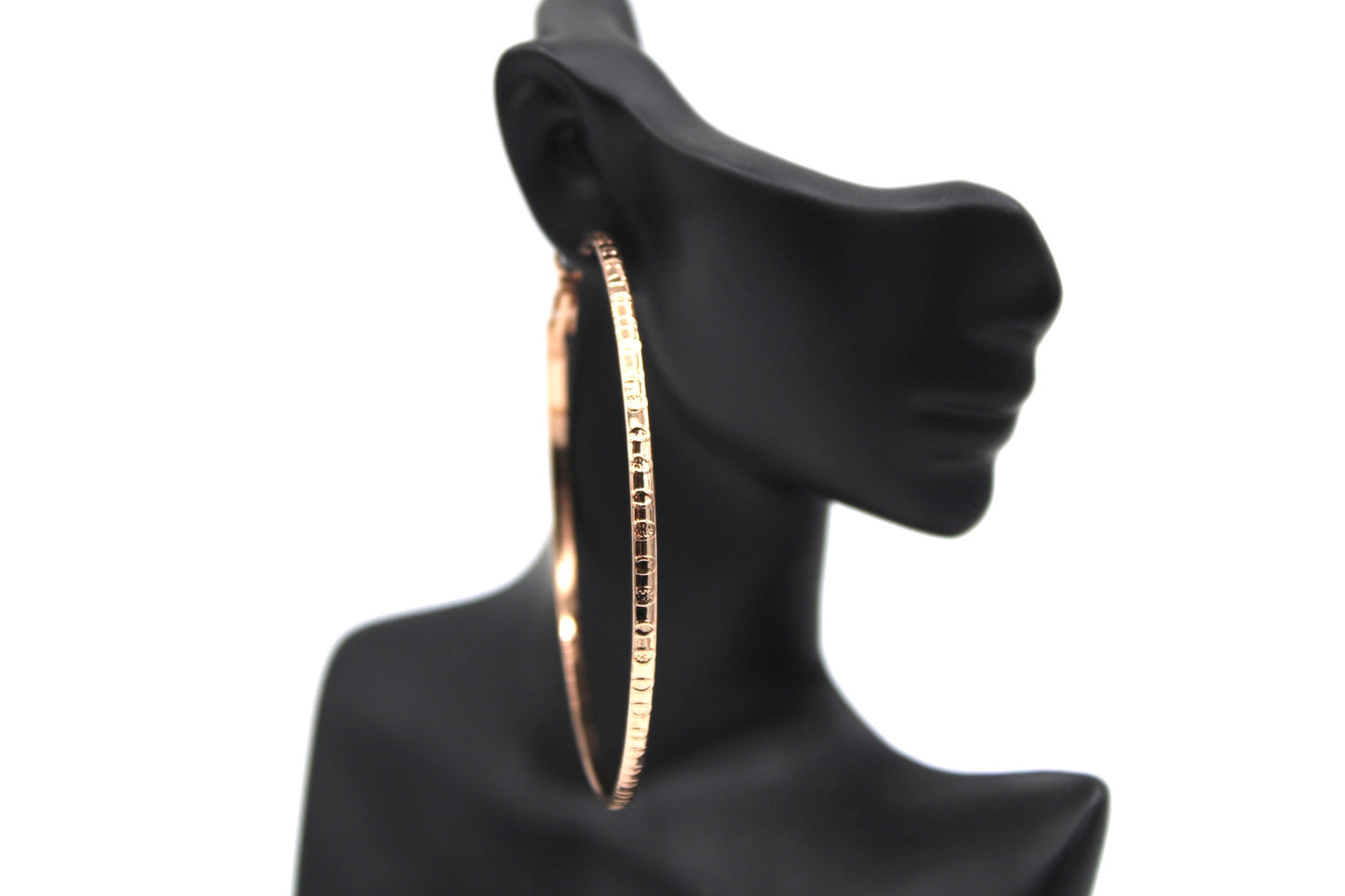 Rose gold textured hoop - Monique Fashion Accessories