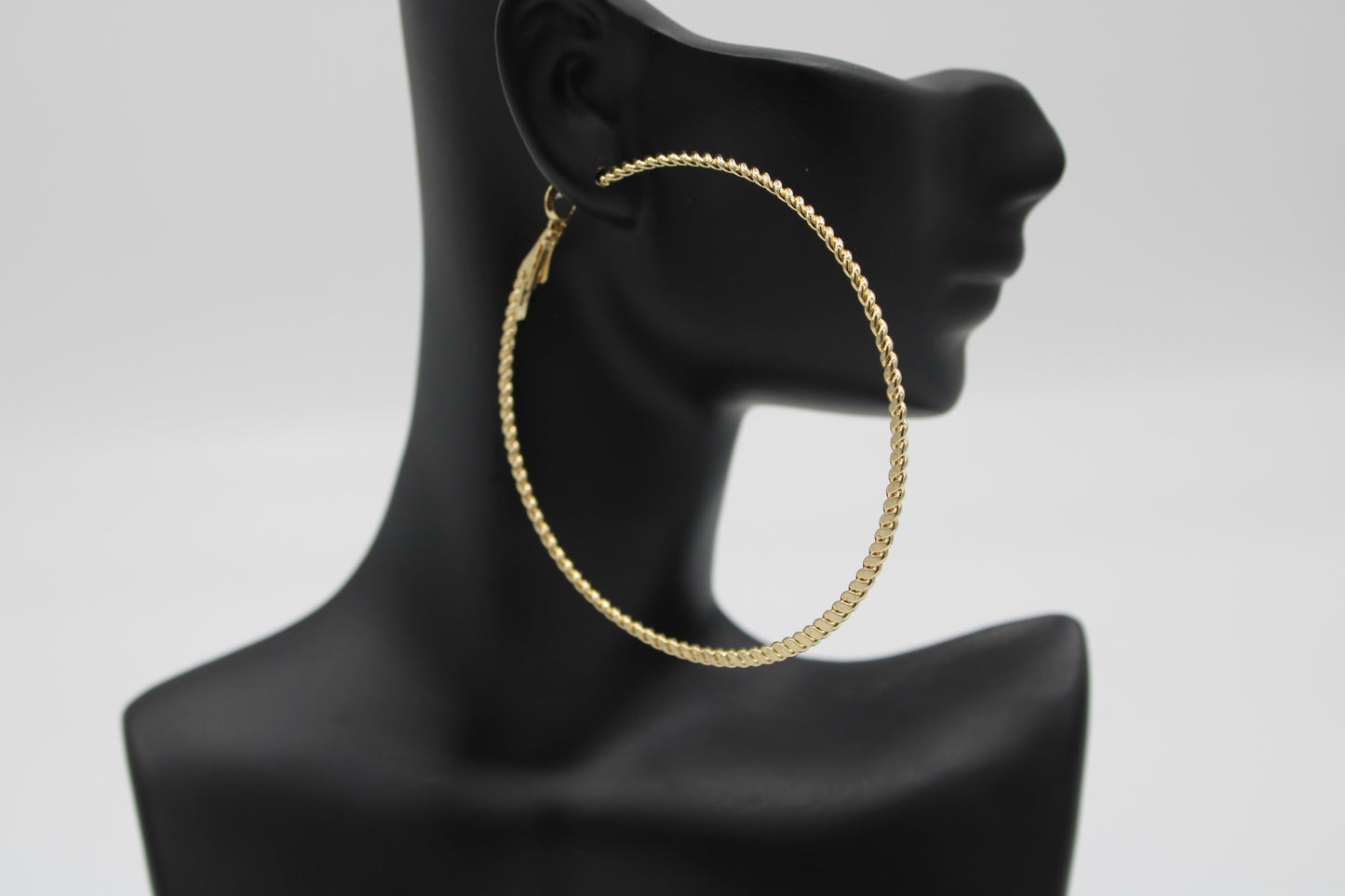 Textured gold hoop - Monique Fashion Accessories