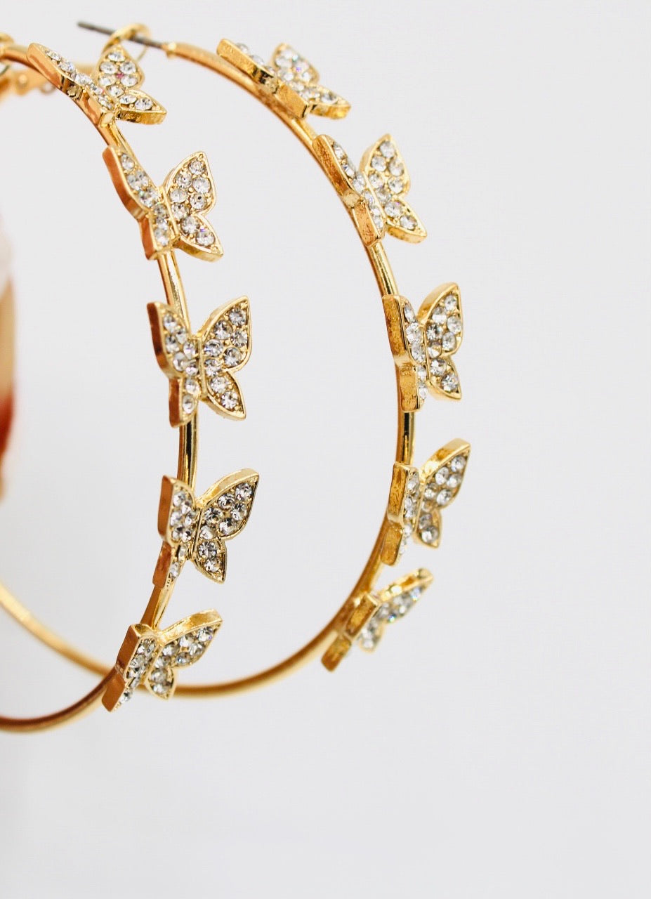 Butterfly hoops - Monique Fashion Accessories