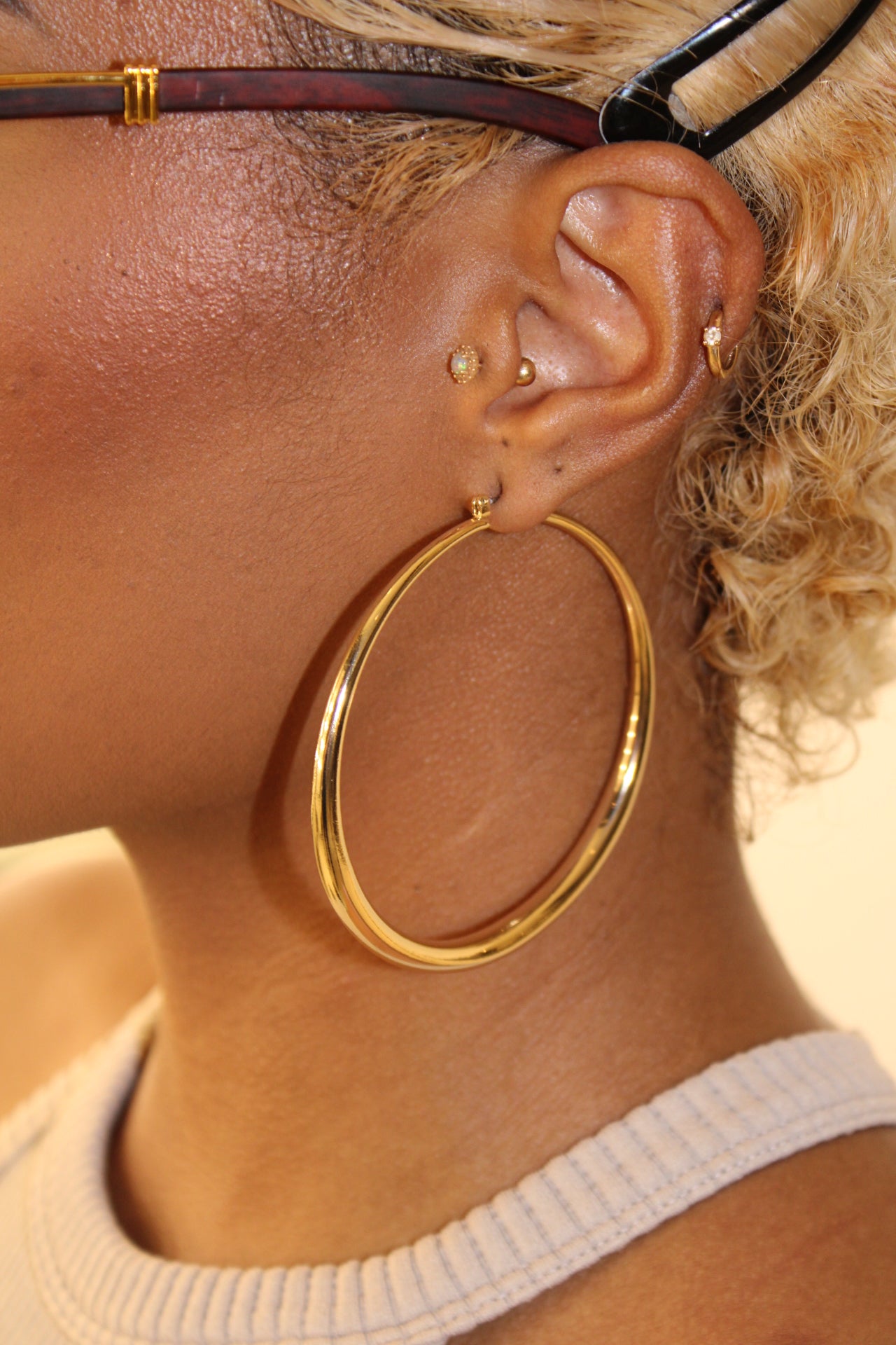 Gold hoop earrings - Monique Fashion Accessories