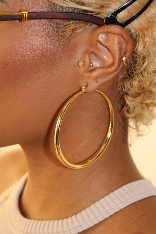 Gold hoop earrings - Monique Fashion Accessories